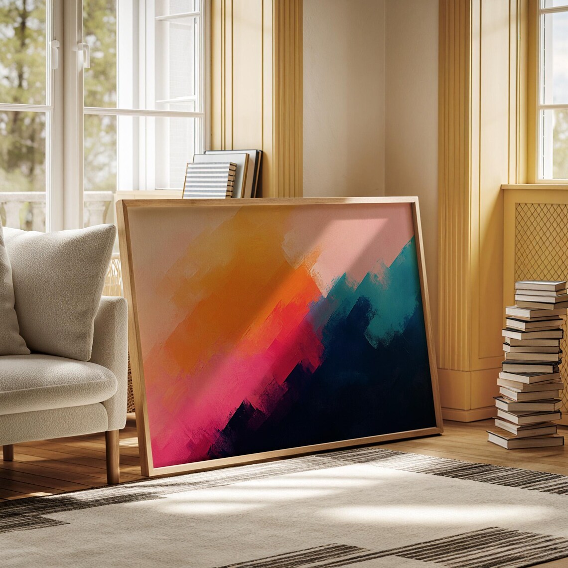 Vibrant Abstract Gradient Painting, Modern Decor - Image 7