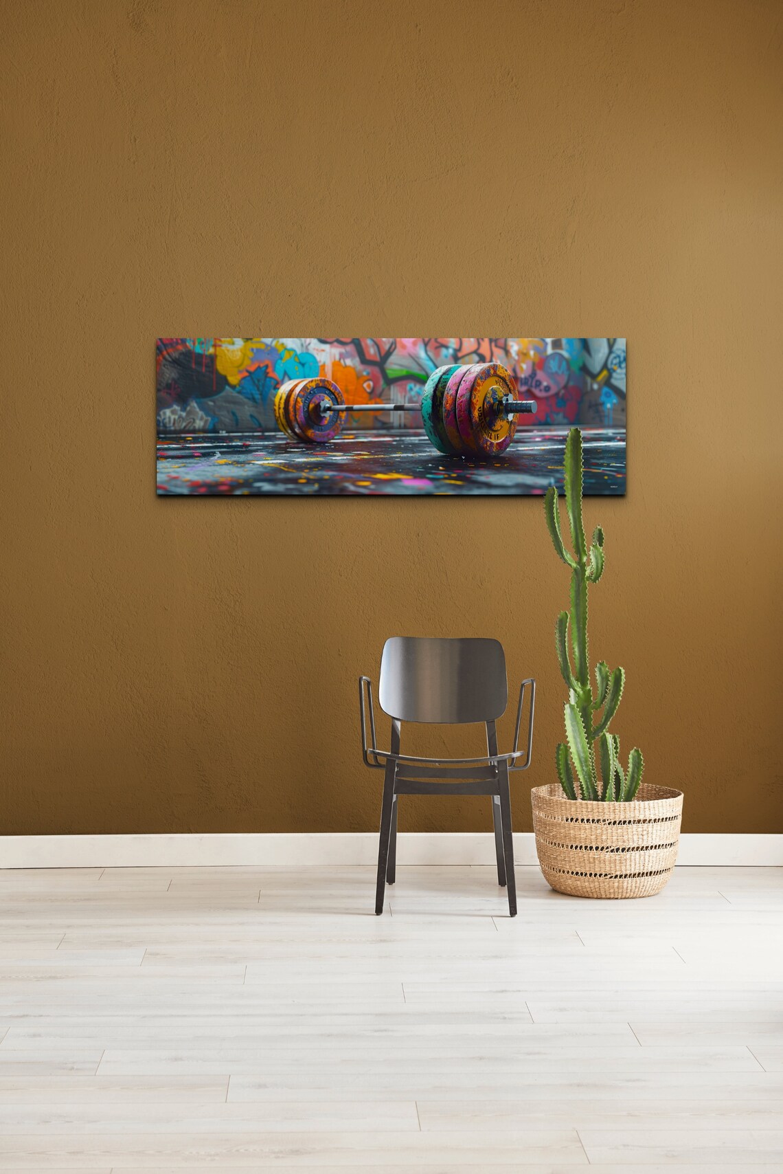 Graffiti Barbell Abstract Wall Art Print - Image 4