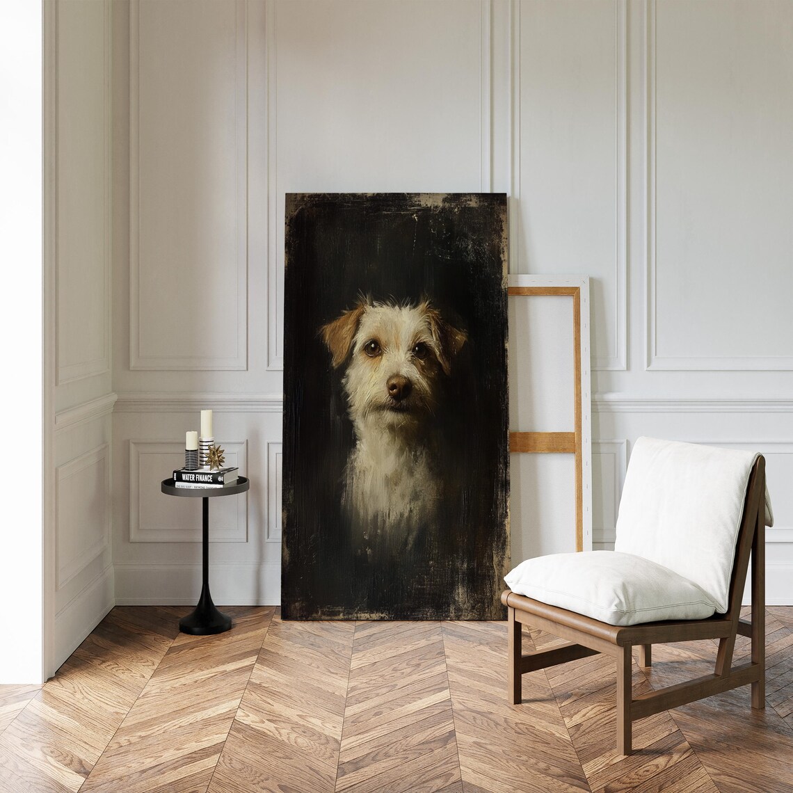 Terrier Dog Vintage Oil Painting, Farmhouse Decor - Image 4