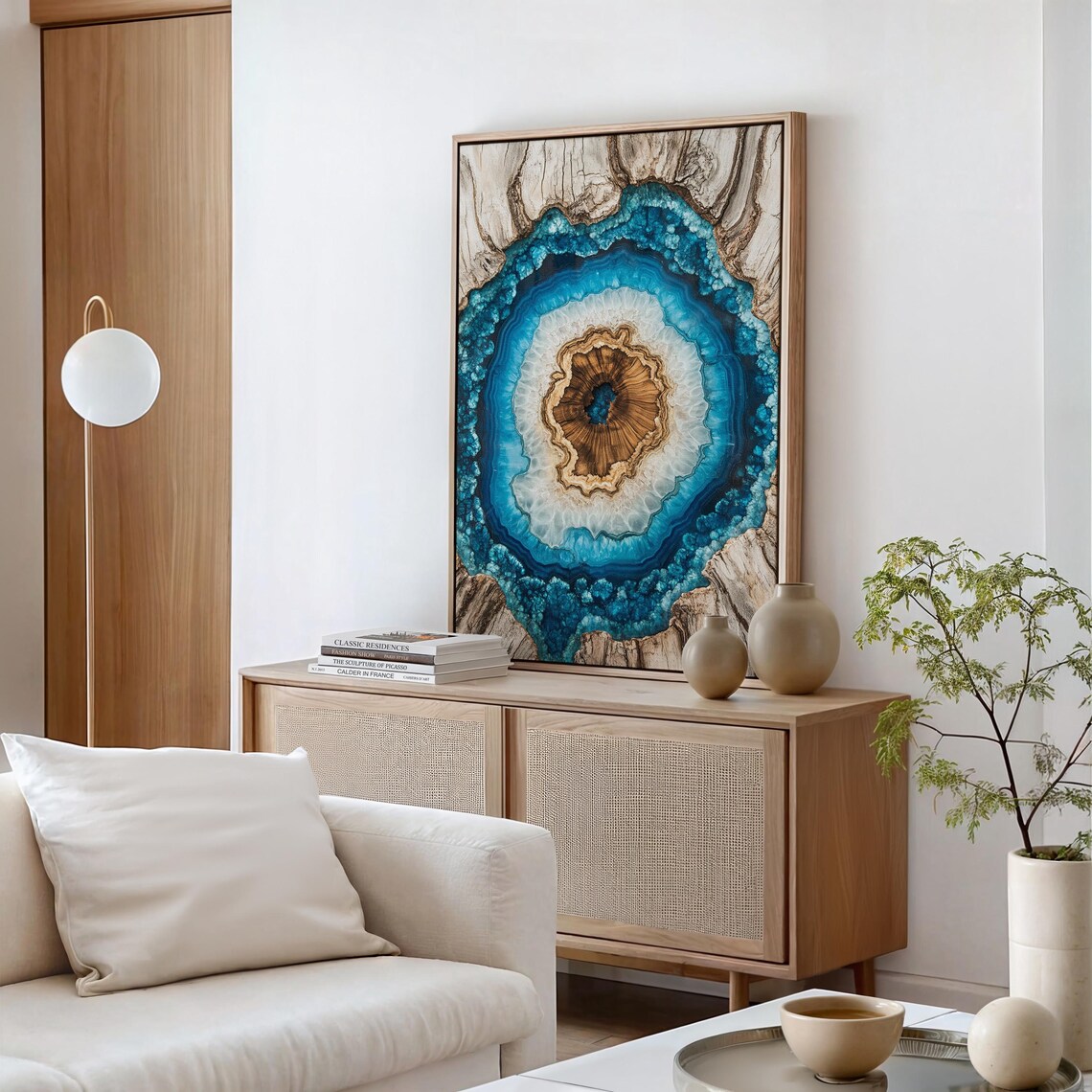 Crystal Geode and Wood Grain Agate Tree Ring Print - Image 5