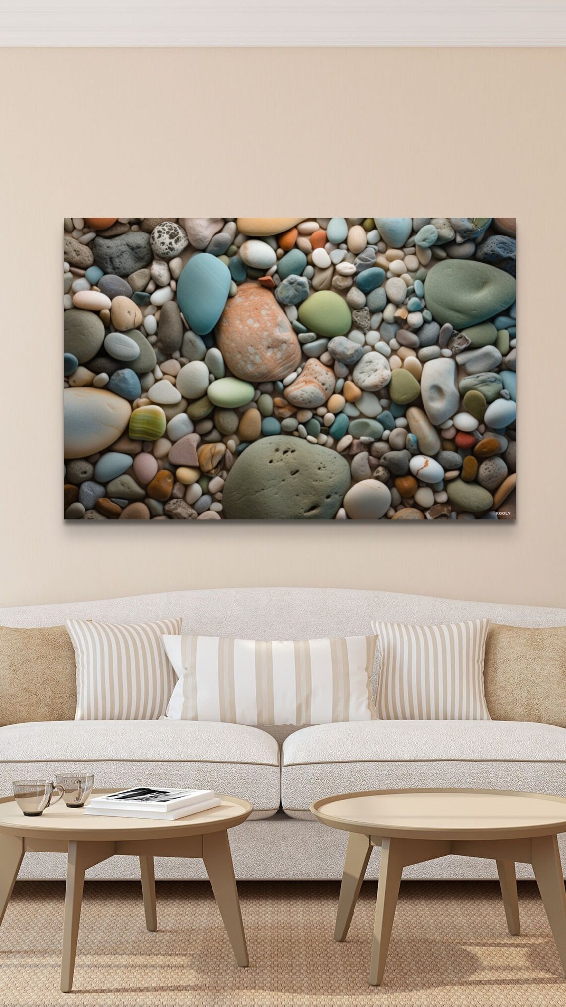 Beach Rocks and Pebbles Art Print, Farmhouse Decor - Image 5