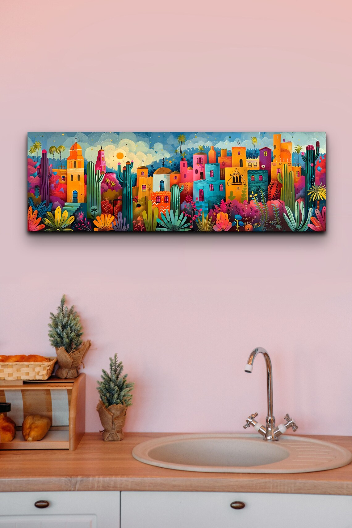 Los Angeles Watercolor Art Print, Southwestern Cactus - Image 4