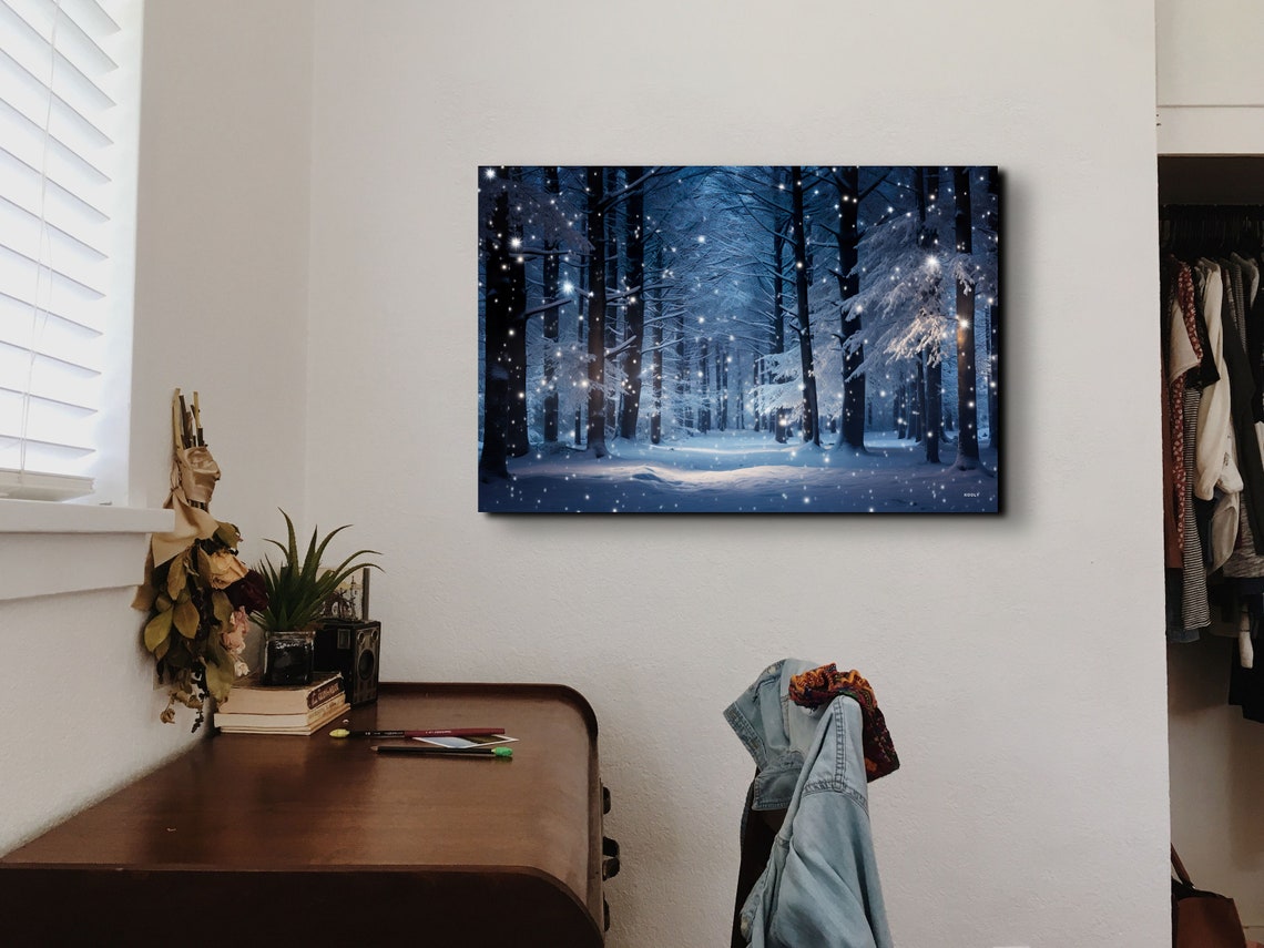 Snowy Tree, Moody Landscape Art Print - Image 5