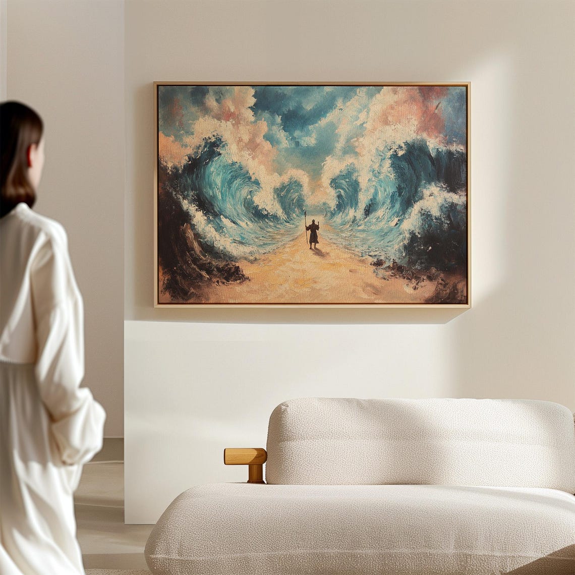 Moses Holding His Staff as the Red Sea Parts Into Waves Poster - Image 6