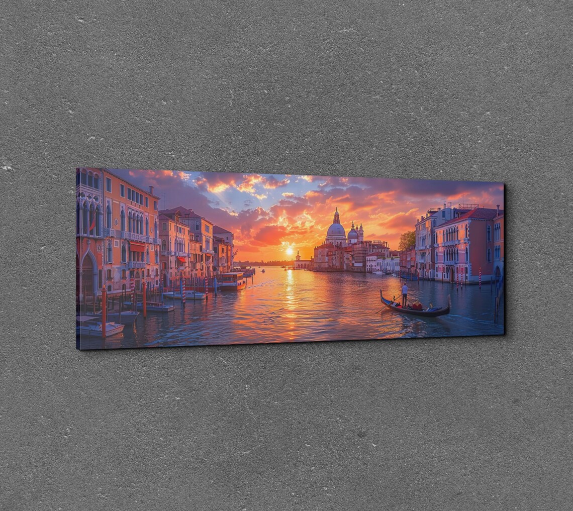 Venice Grand Canal Sunset Gondola Watercolor Travel Art Poster - Image 7