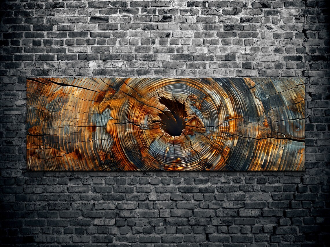 Abstract Tree Ring Art Print, Nordic Natural Art - Image 2