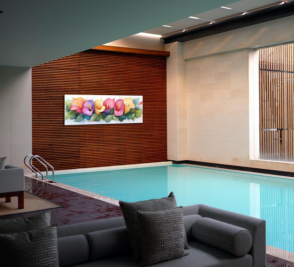 Bright Watercolor Calla Lilies Orange Pink Purple Blooms Poster - Image 7