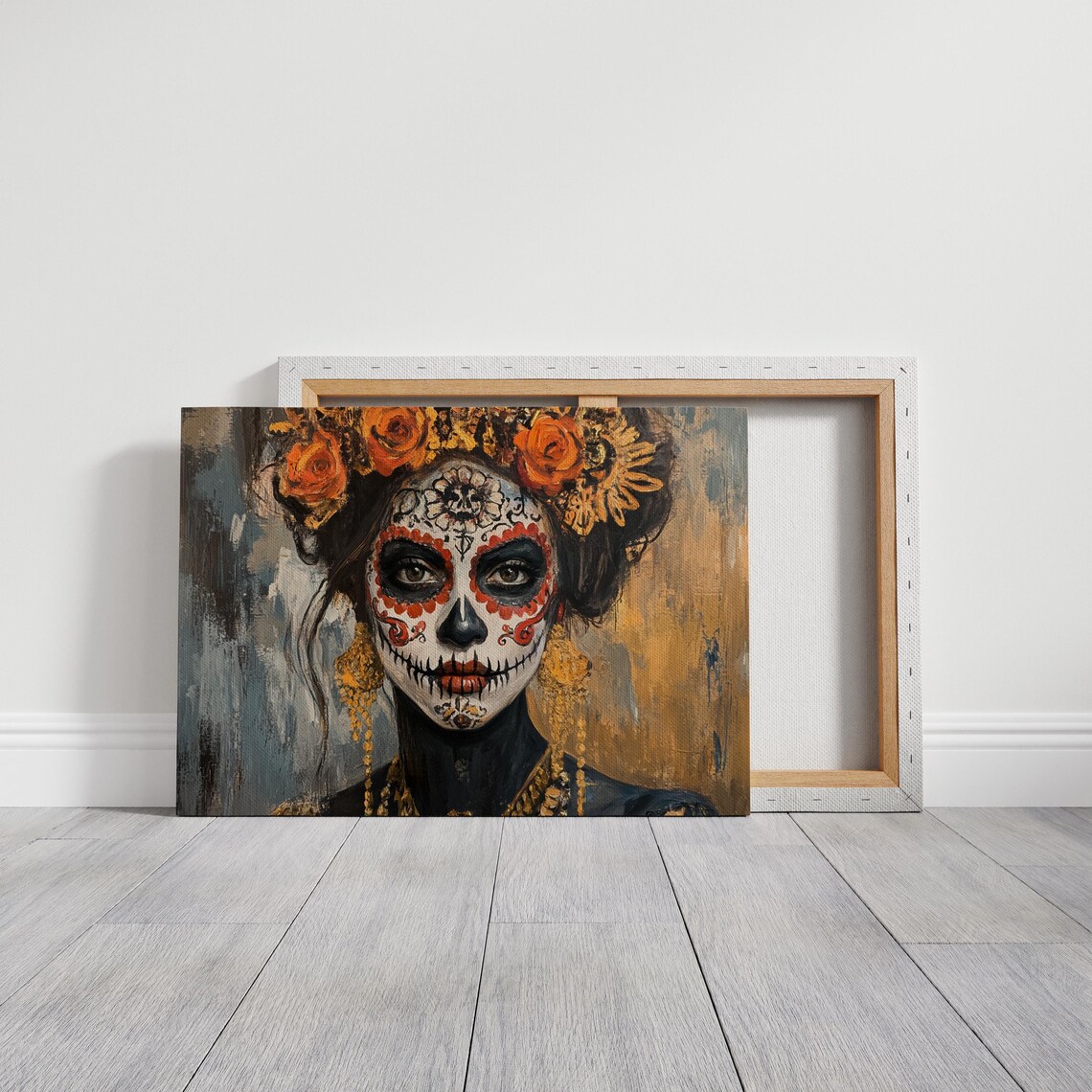 Mexican Sugar Skull Woman Dia De Los Muertos Art Print - Image 7