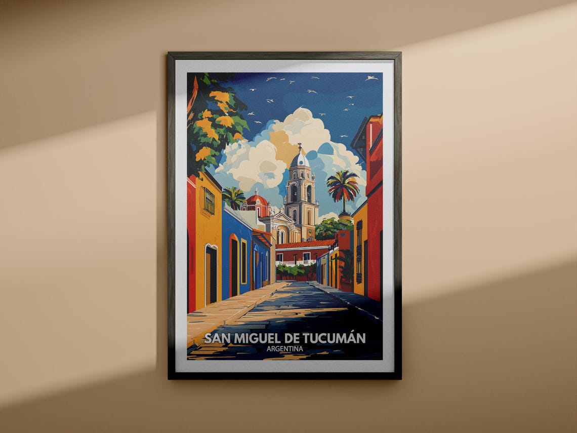 San Miguel De Tucumn Travel Print Argentina San Miguel De Tucumn Travel Poster Argentina Travel Poster Argentina Wall Art City Decor - Image 3