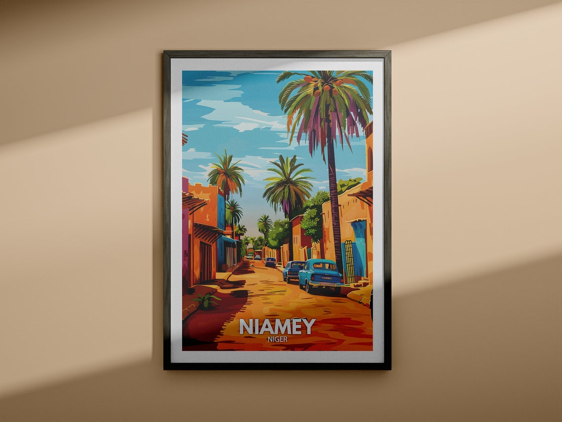 Niamey Art Print Niger Niamey Poster Niger Travel Poster Niger Cityscape Wall Art Unique City Decor Niamey Wall Art Poster - Image 3