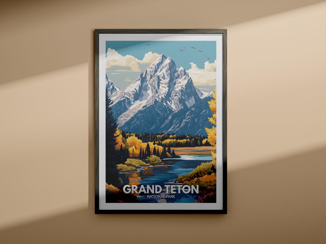 Grand Teton National Park Print Grand Teton Grand Teton Travel Art Poster Grand Teton Wall Art Decor - Image 3