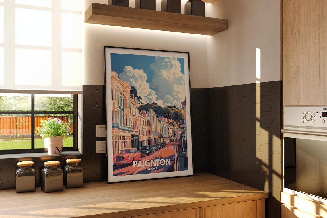 Paignton Travel Print England Paignton Travel Poster England Travel Poster United Kingdom Wall Art British Art Decor - Image 2