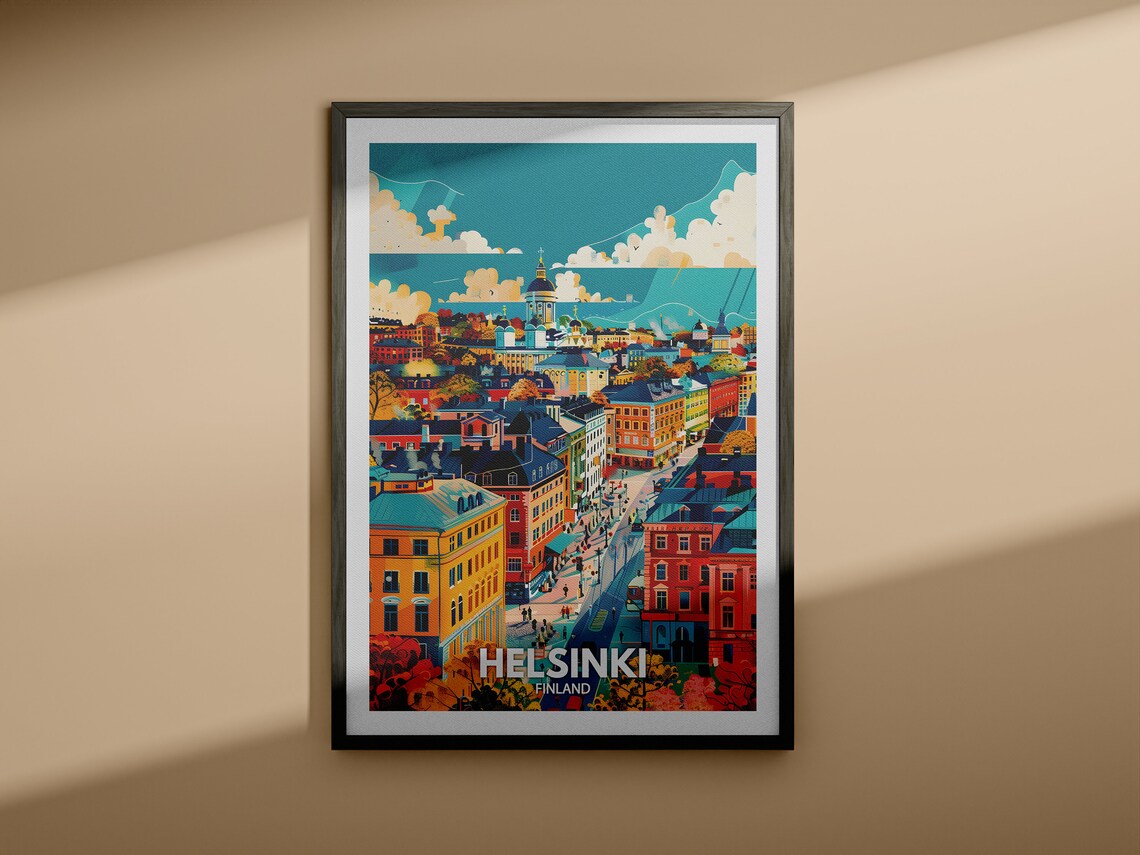 Helsinki Travel Poster, Finland Cityscape Art Print - Image 3