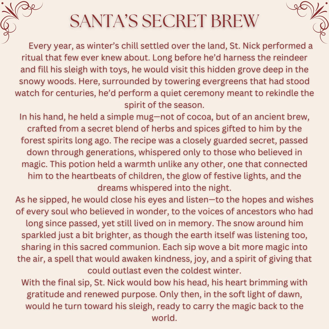 Vintage Santa Having Coffee Art Print, Winter Landscape - Image 6