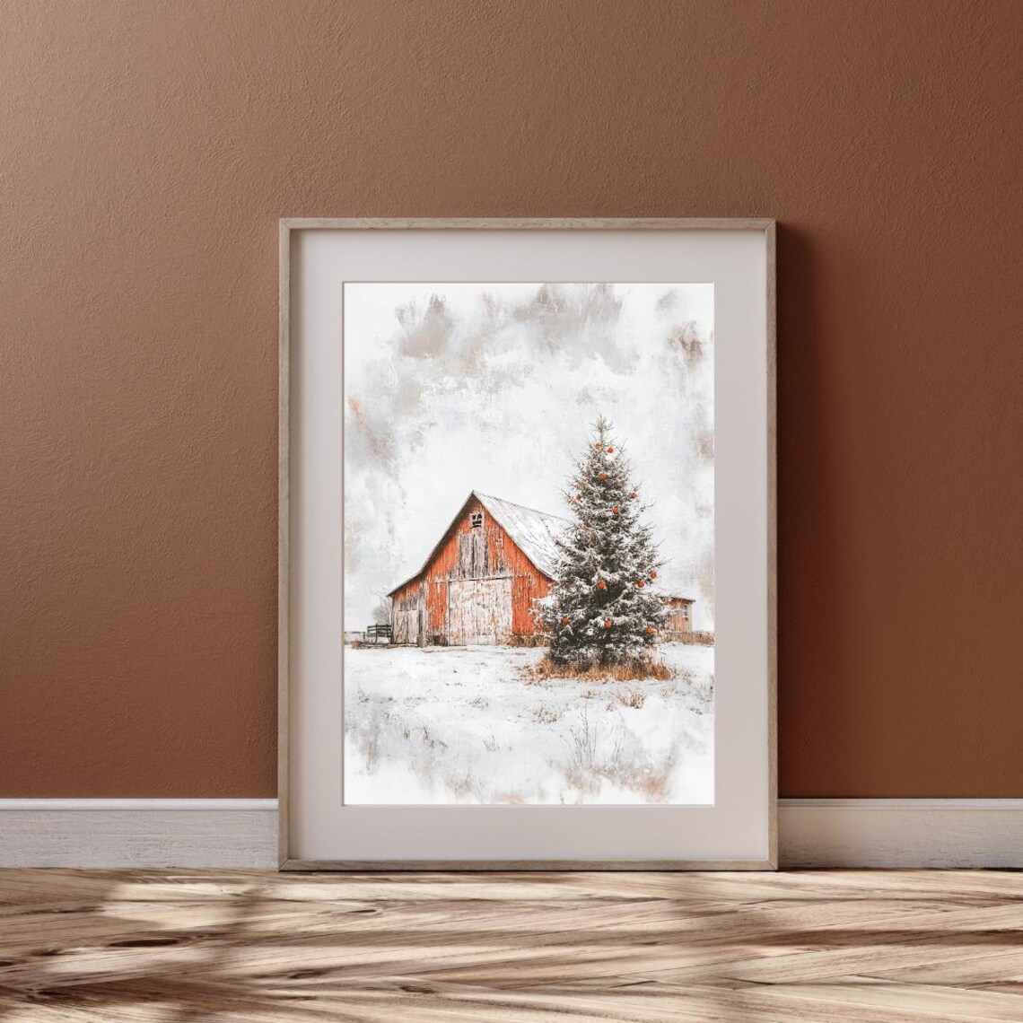 Vintage Barn in Winter Rustic Cottagecore Art Print - Image 6