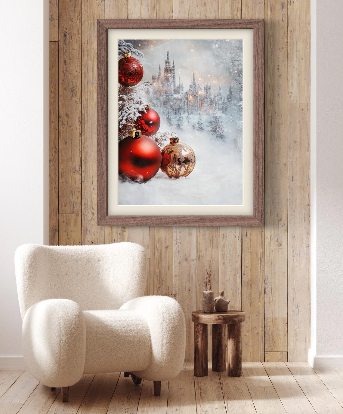 Whimsical Winter Castle and Christmas Ornaments - Image 5