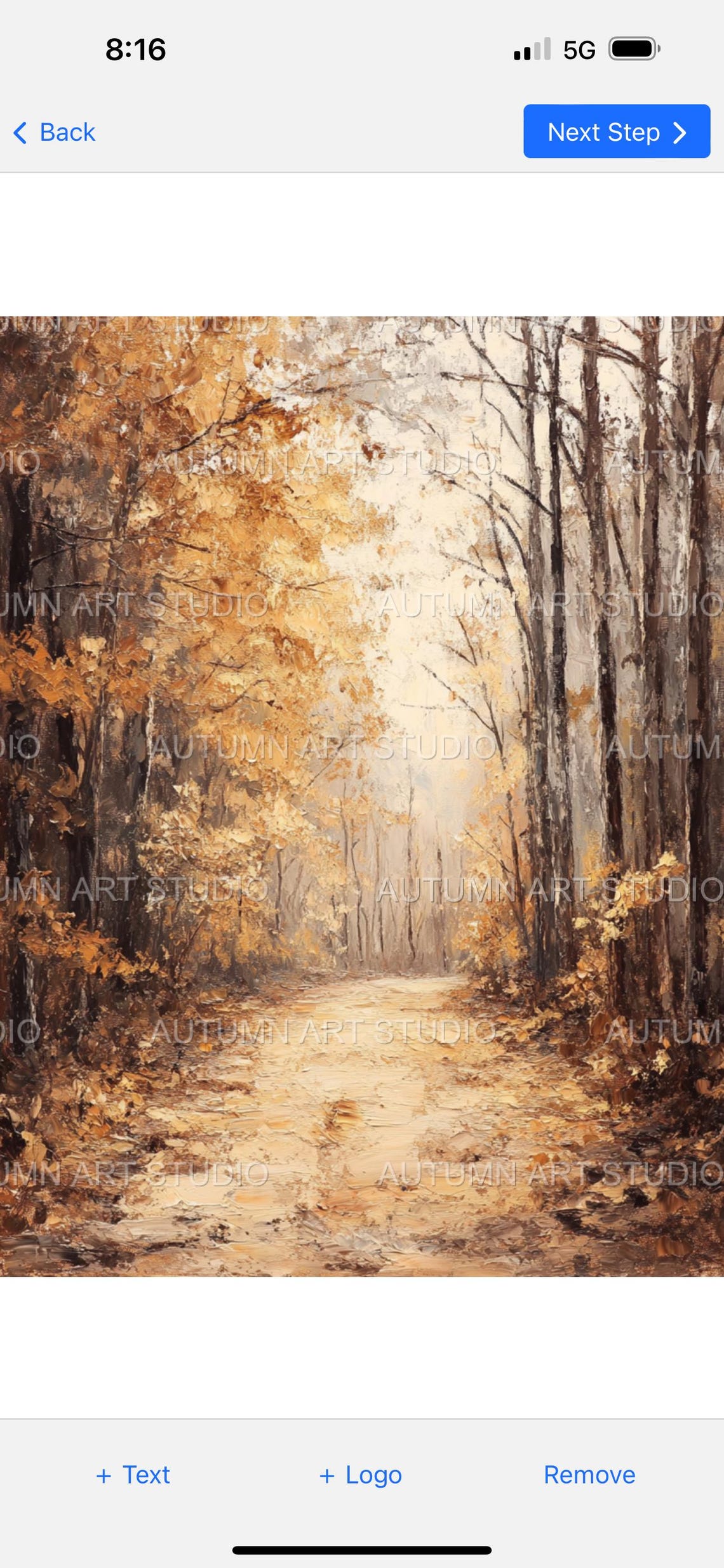Glowing Sunlit Golden Autumn Forest Path Oil Painting Art Print - Image 3