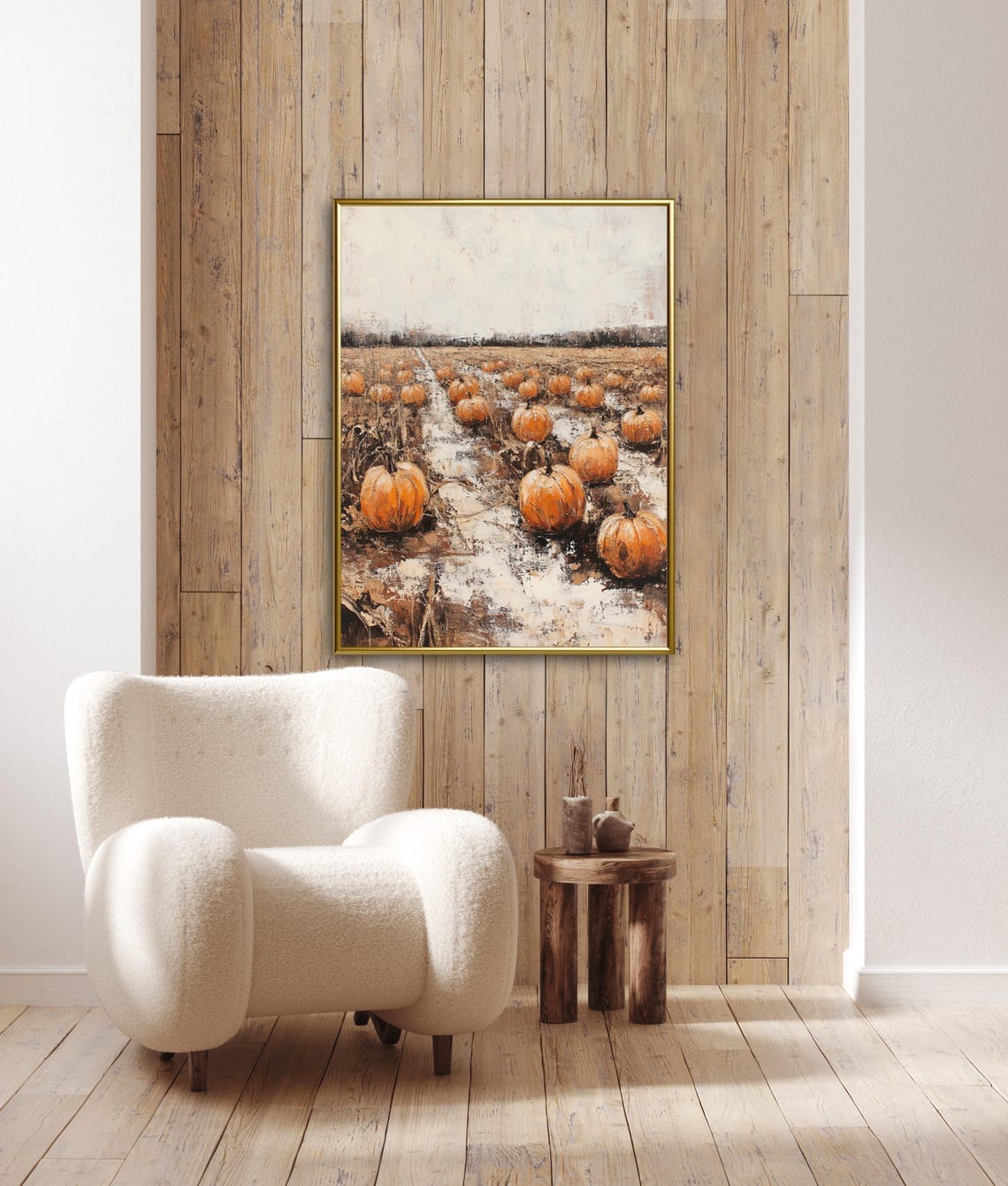 Autumn Tales Pumpkin Farm Rows Path Rustic Fall Harvest Poster - Image 4