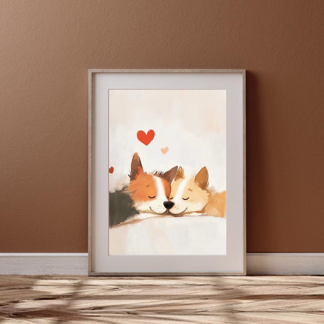 Sleeping Corgis Pair Hearts Valentines Day Puppy Love Poster - Image 6