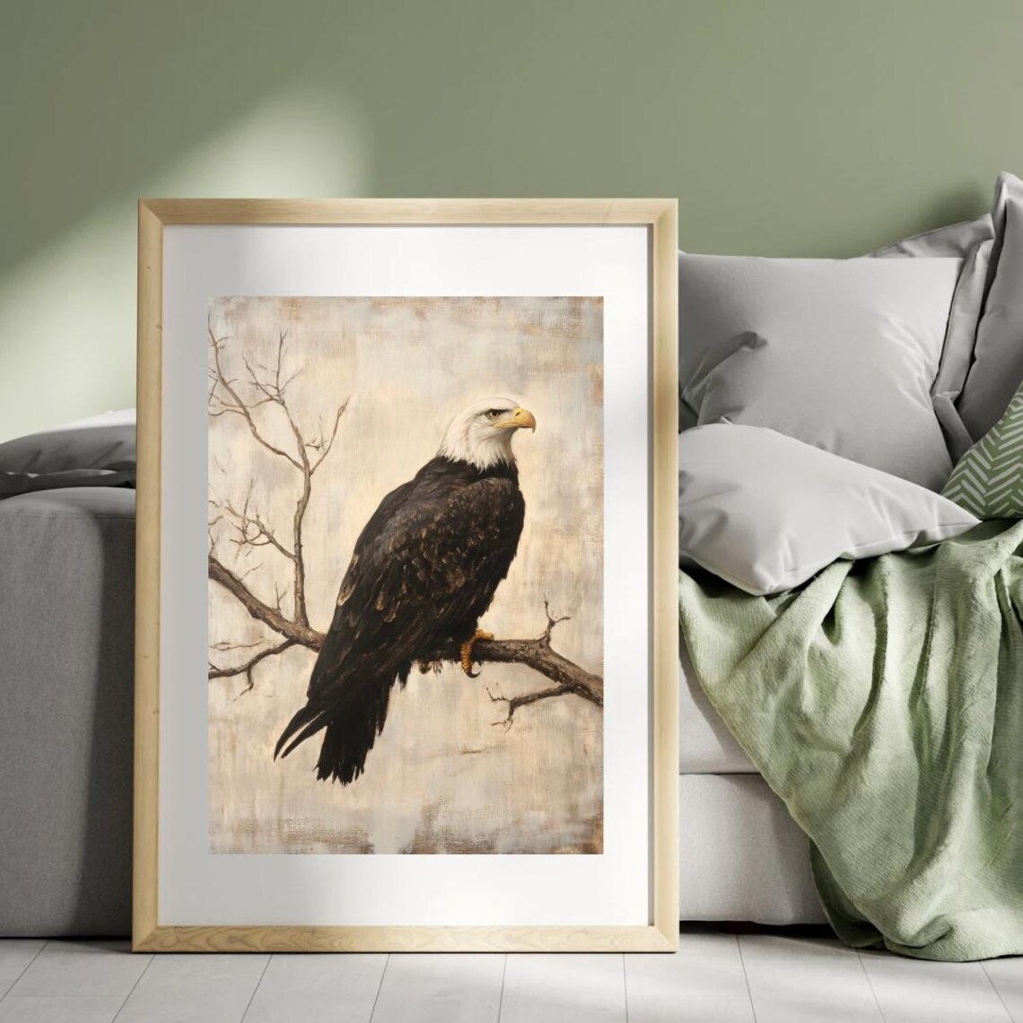 Vintage Bald Eagle Art Print, Wildlife Animal Print - Image 3