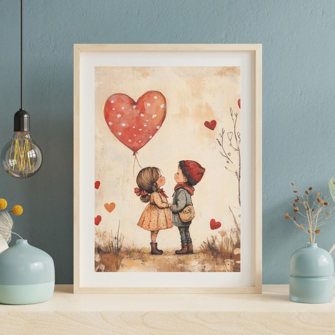 Valentine's Day Little Boy And Girl Art Print - Image 6