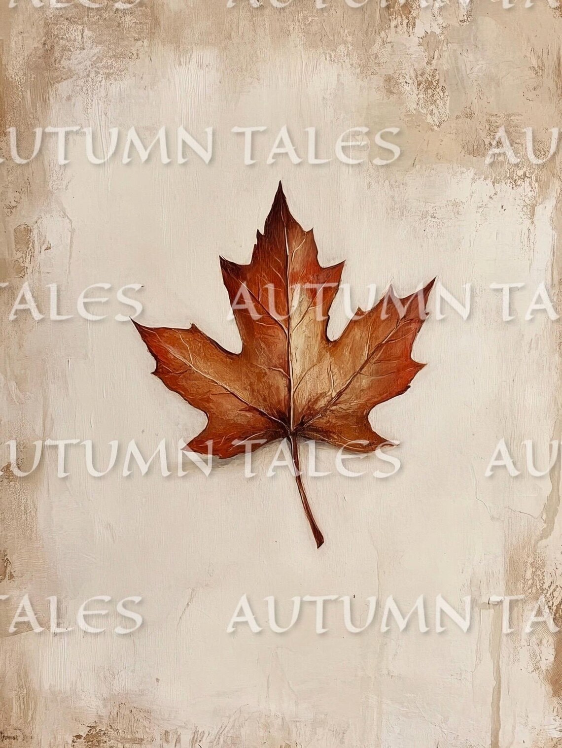 Fall Maple Tree Leaf Art Print, Rustic Minimalist - Image 3