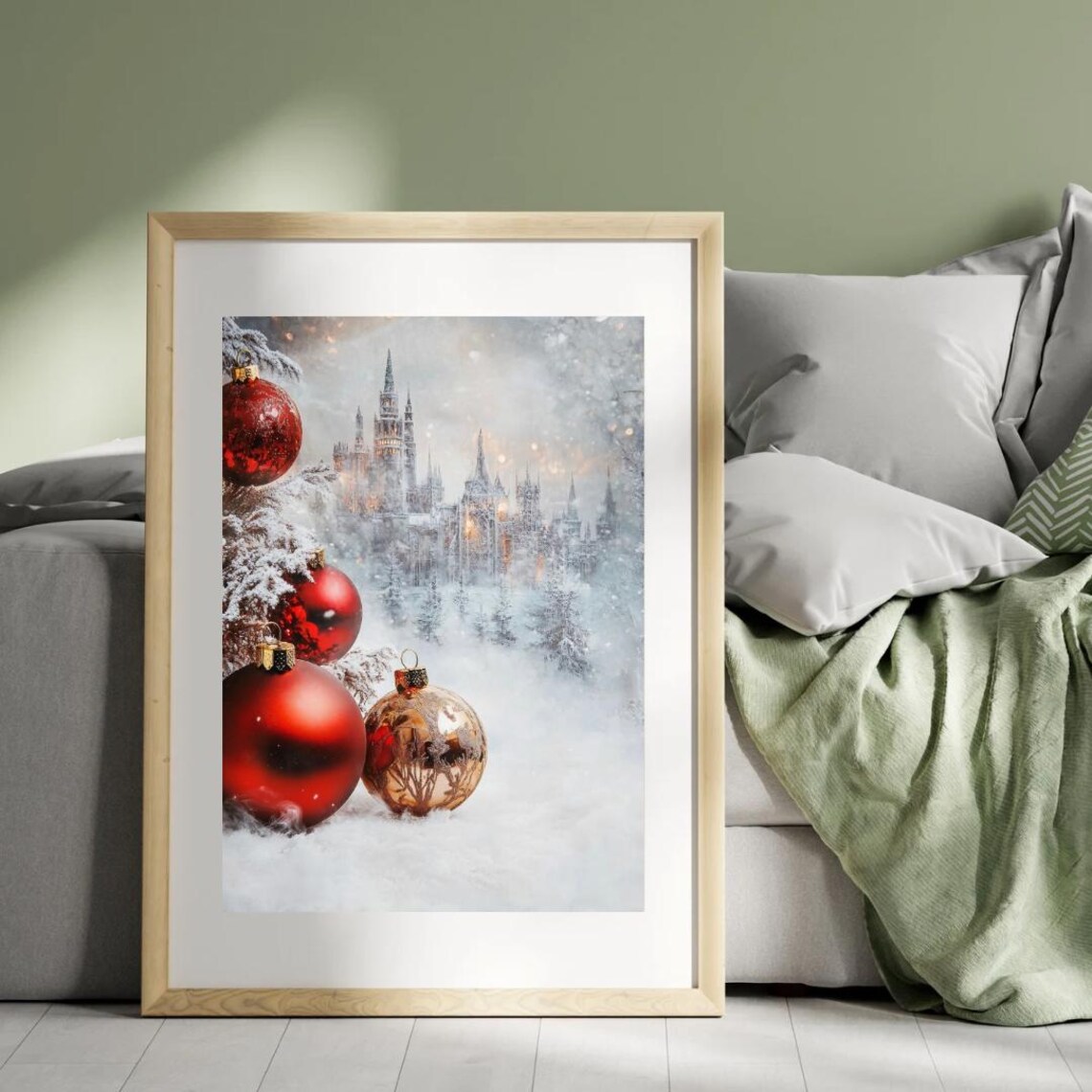 Whimsical Winter Castle and Christmas Ornaments - Image 4