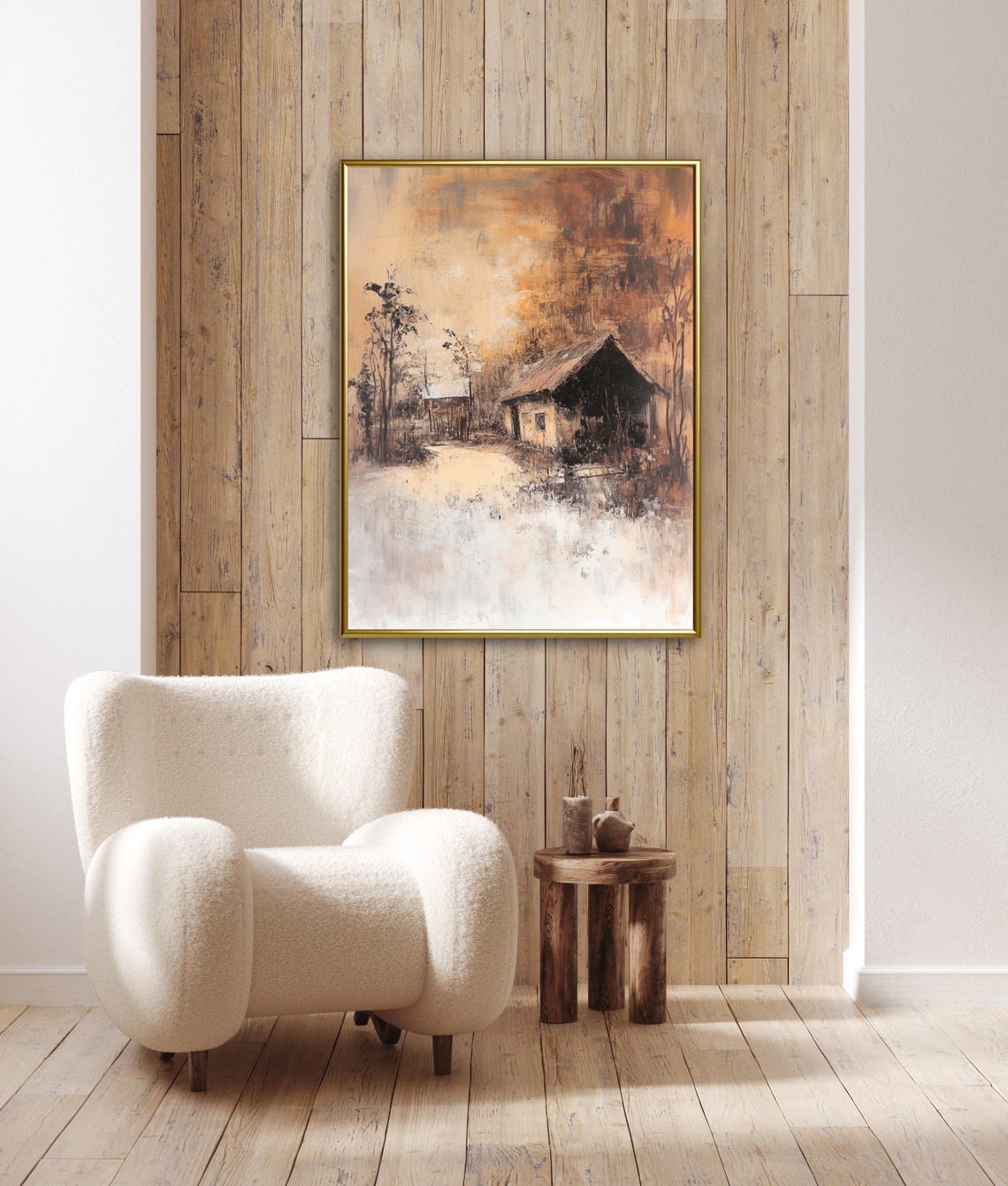 Autumn Tales Moody Farm Barn in Mist Vintage Rustic Fall Decor Poster - Image 4
