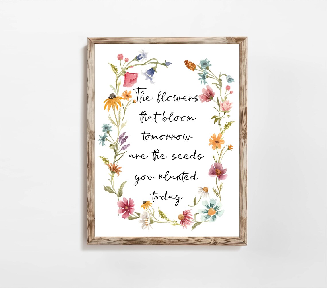 The Flowers That Bloom Tomorrow Quote Art Print, Wildflower - Image 8