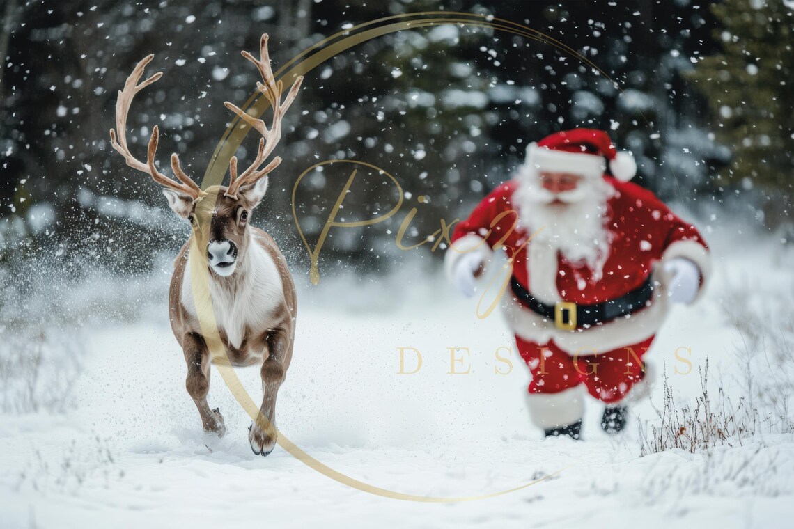 Christmas Reindeer Holiday Photography Art Print - Image 2