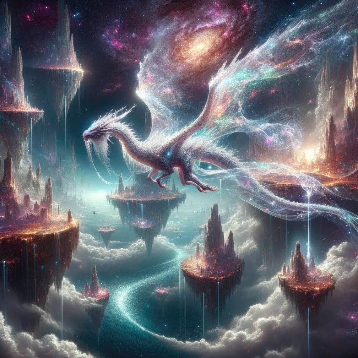 Nebula Dragon Fantasy Art Print
