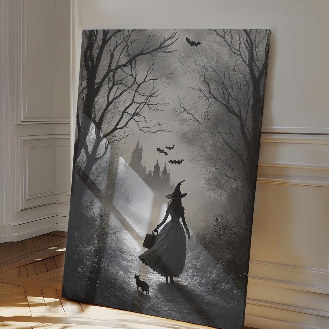 Enchanting Witch Silhouette, Haunted Path Halloween Decor