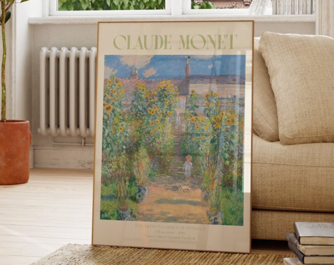 Claude Monet The Artist's Garden at Vetheuil 1880 Flower Poster - Image 2