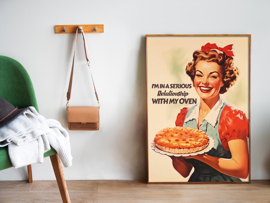 Funny Kitchen Poster Retro Housewife Art Print - Image 5