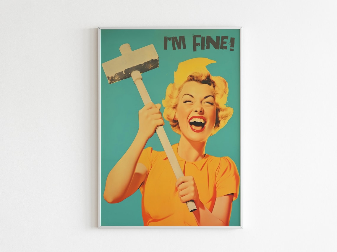 Funny Retro Maximalist Happy Housewife Poster Print - Image 2