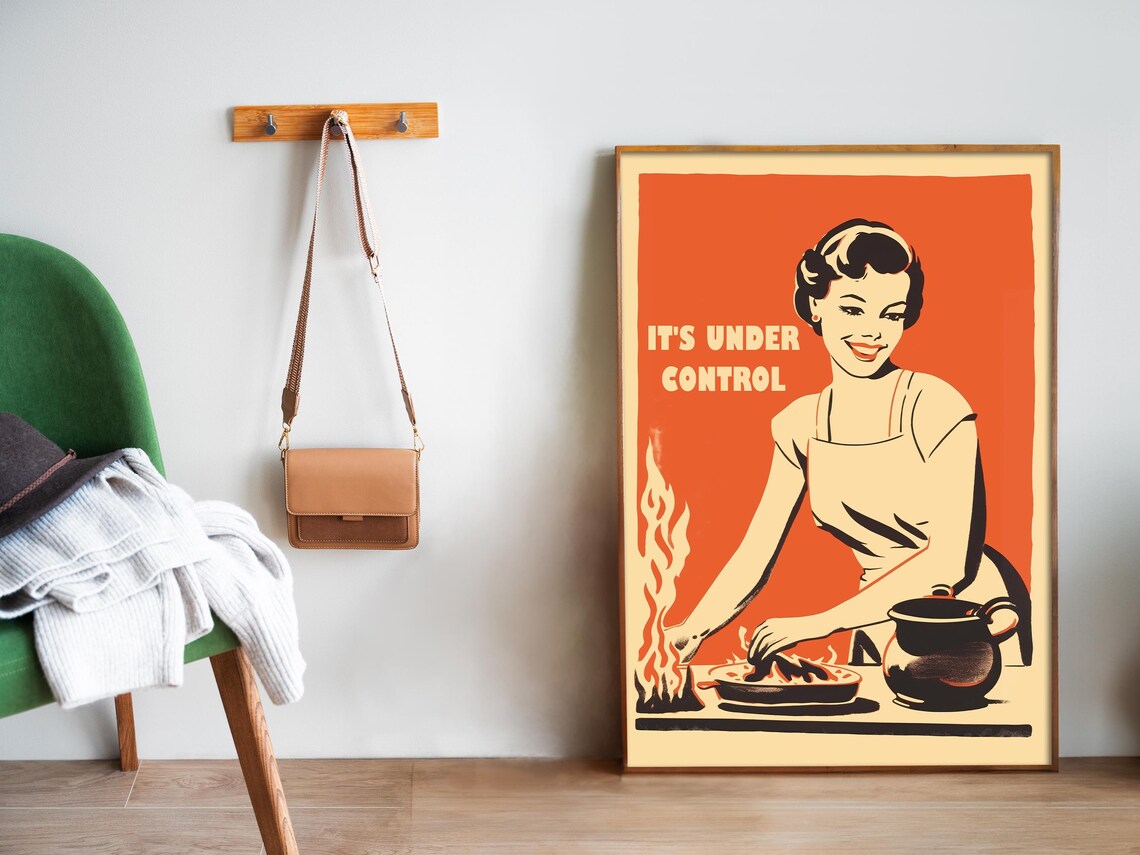 Retro Funny Kitchen Art, Vintage 50s Atomic Age - Image 5