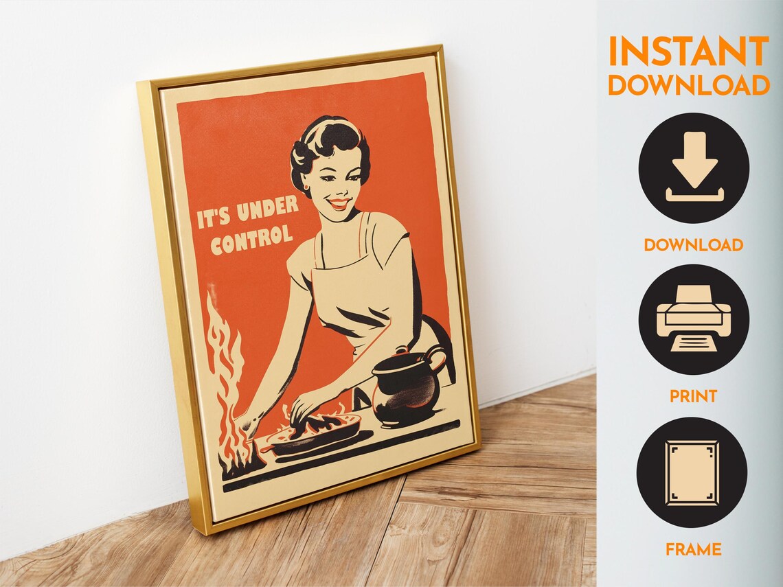Retro Funny Kitchen Art, Vintage 50s Atomic Age - Image 6