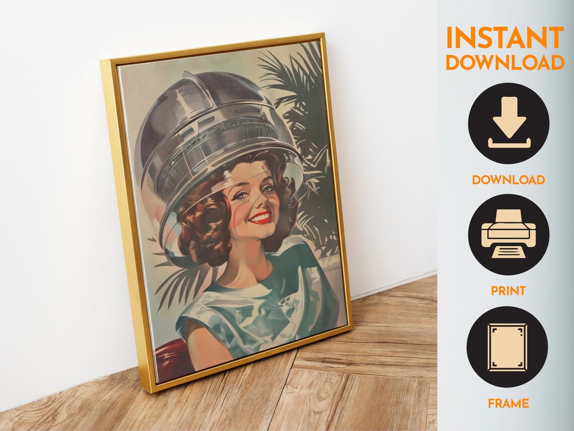 Retro Hair Salon Funny Poster, Vintage Beauty Decor - Image 6