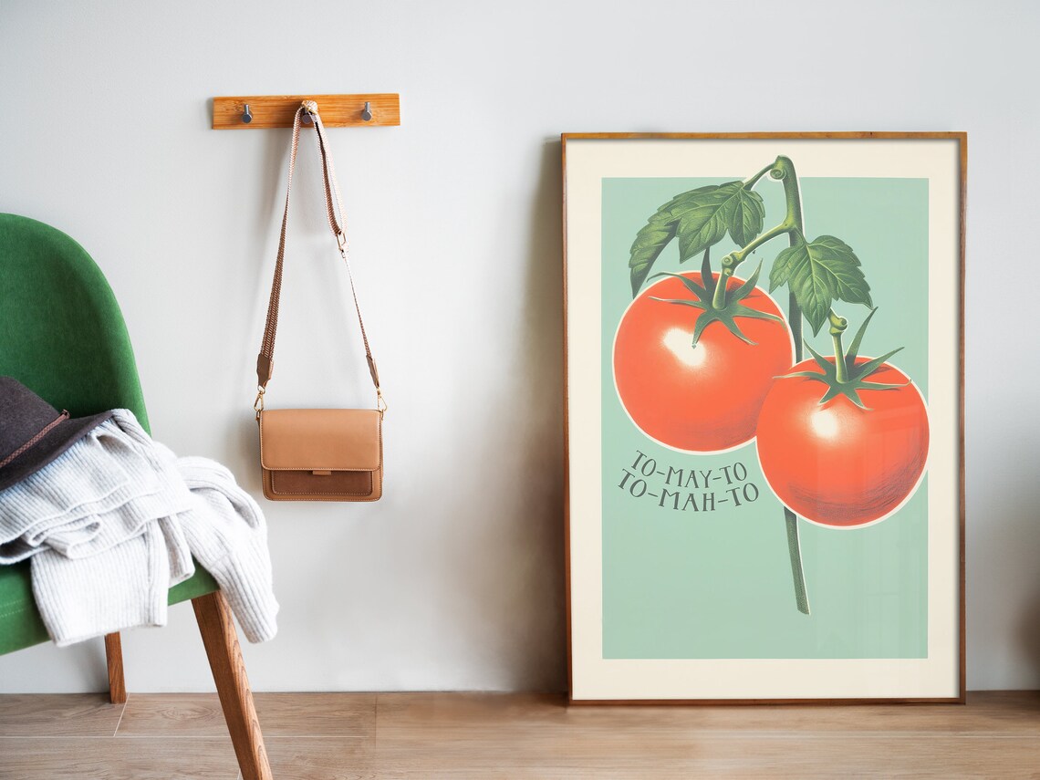 Funny Tomatoes Kitchen Retro Food Art Print - Image 5