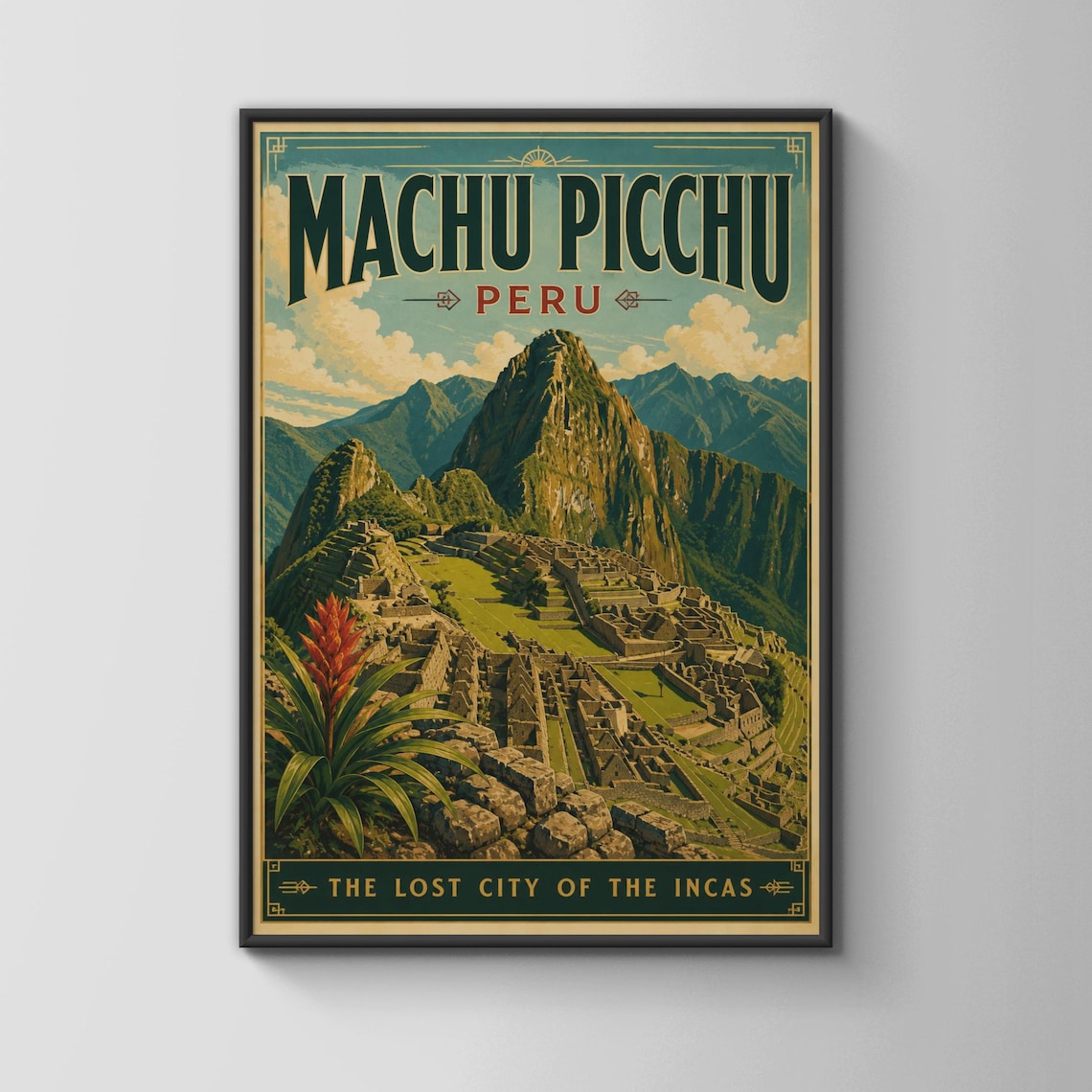 Machu Picchu Peru Vintage Travel Poster