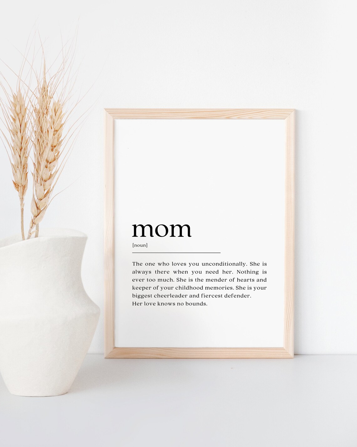Mom Definition Minimalist Art Print, Mother's Day