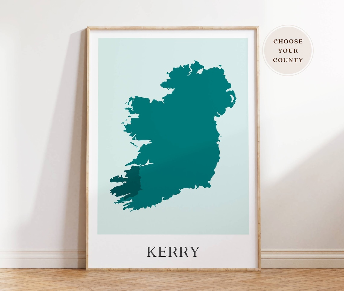 Irish County Poster, Personalized Ireland Map