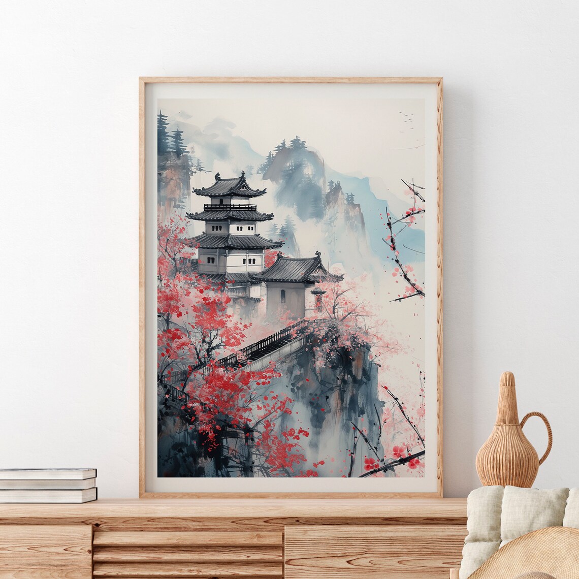 Japanese Temple Art, Japan Travel Poster - Image 2