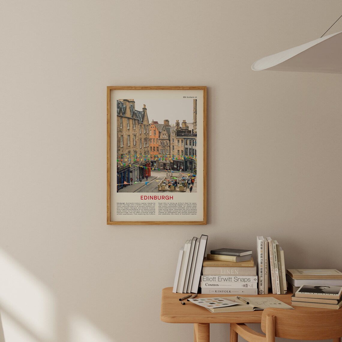 Edinburgh Scotland Old Town Bunting Street Scene UK Photo Poster - Image 2