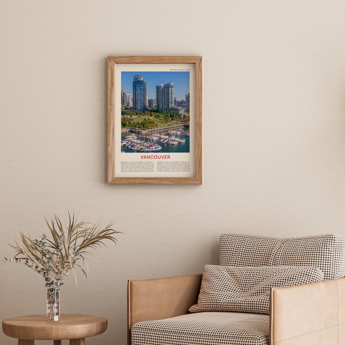 Vancouver British Columbia Marina Skyline Film Photo Travel Poster - Image 3