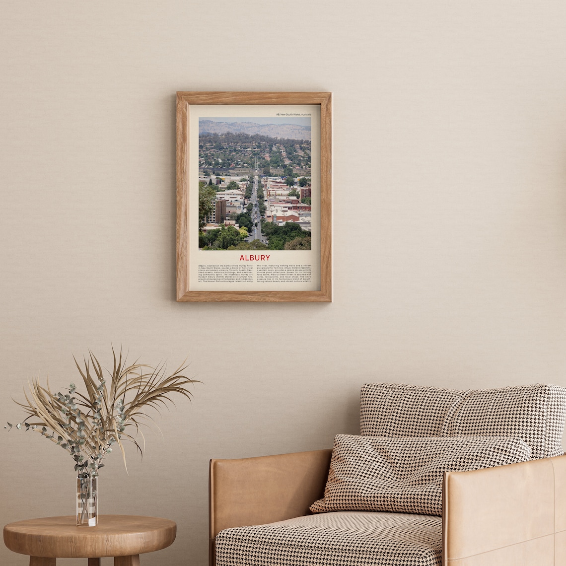 Albury New South Wales Town Main Street Overlook Travel Poster - Image 3