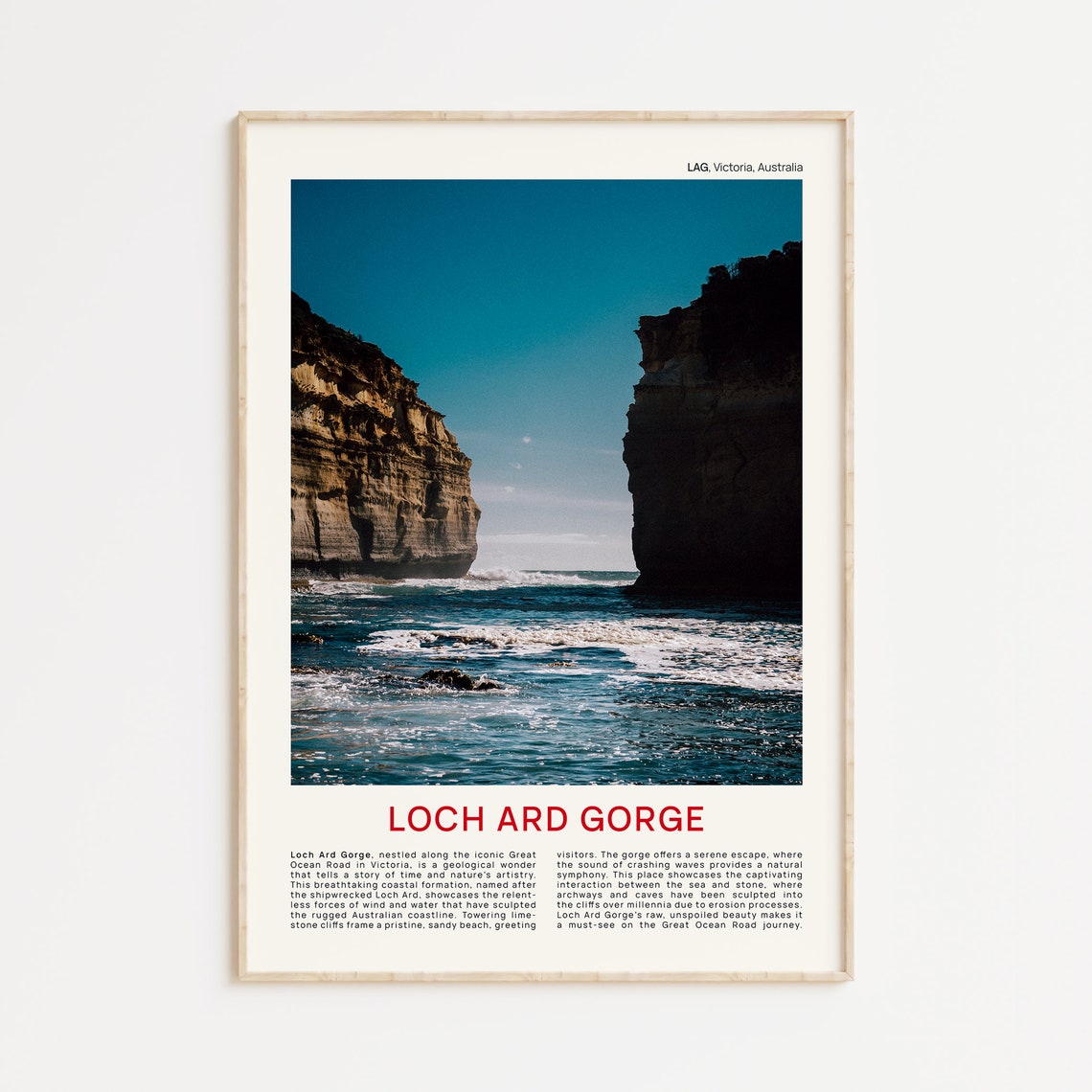 Loch Ard Gorge Limestone Cliffs Great Ocean Road Photo Travel Poster