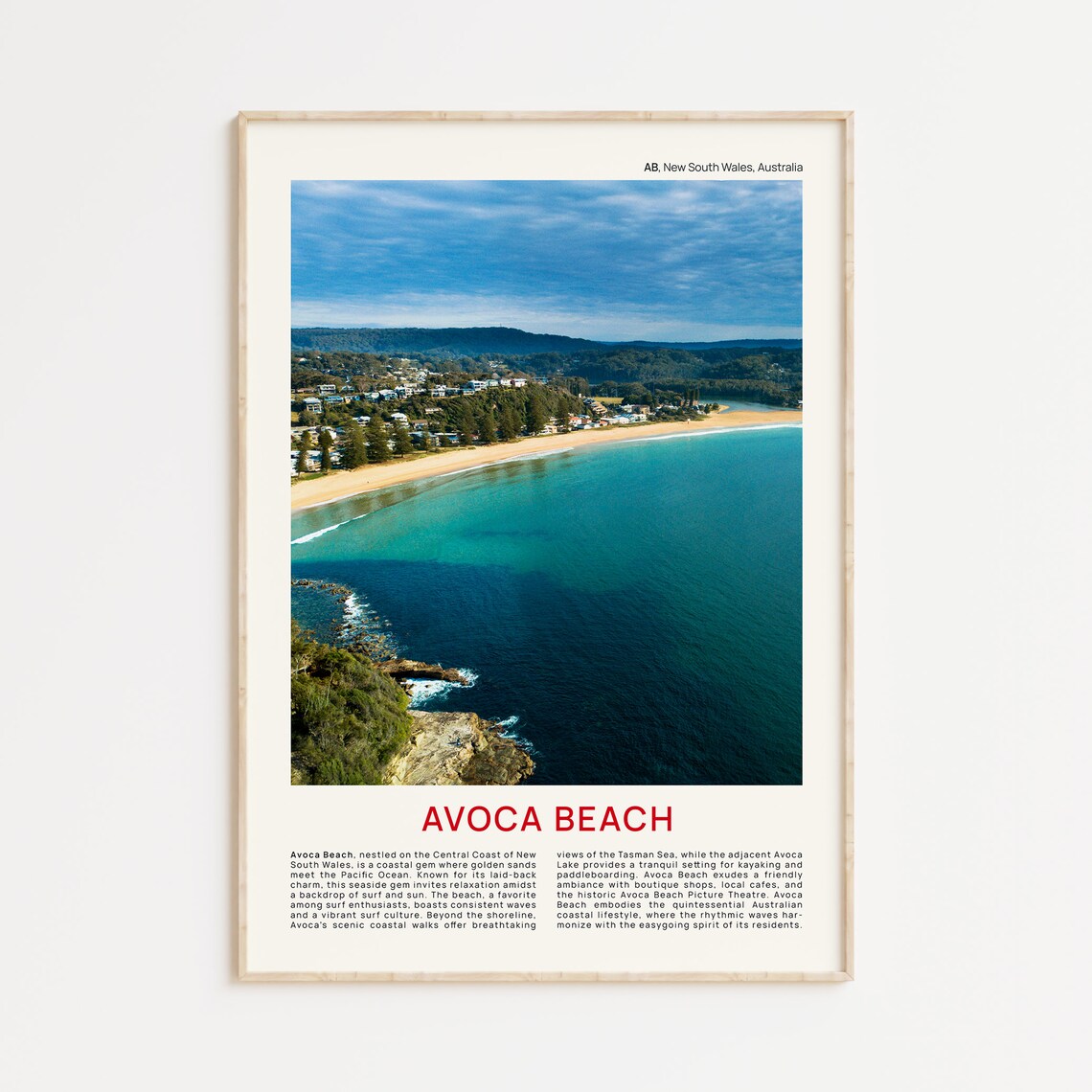 Avoca Beach New South Wales Aerial Coastal Photo Travel Poster