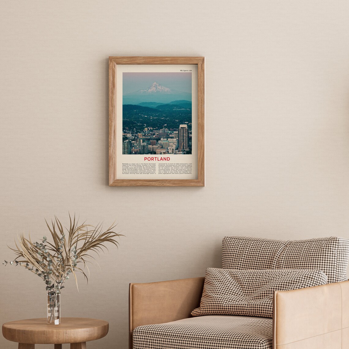 Portland Oregon Skyline Mount Hood Film Photography Travel Poster - Image 4