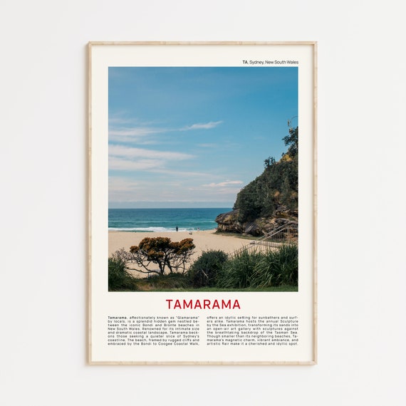 Tamarama Travel Poster, Australia Wall Decor